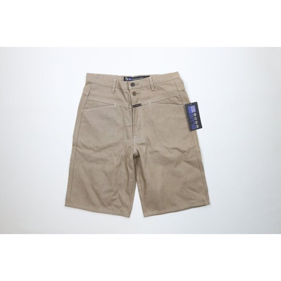 Deadstock Vtg 90s Marithe Francois Girbaud Mens 33 Baggy Denim Jean Shorts Khaki